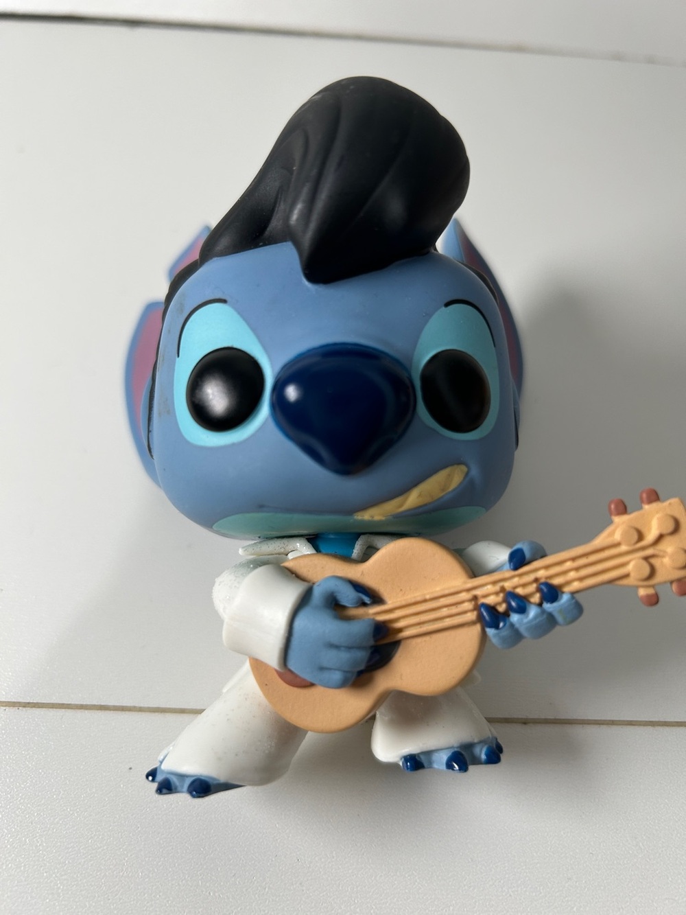 Funko Blue Stitch Elvis Pop! Figure with Tan Guitar and Black Hair